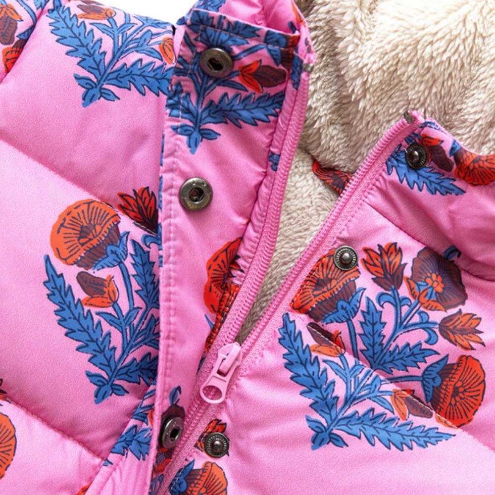 Pink Chicken - Peter Floral Pink Puffer Jacket- Size 8 Girls - Picture 7 of 10